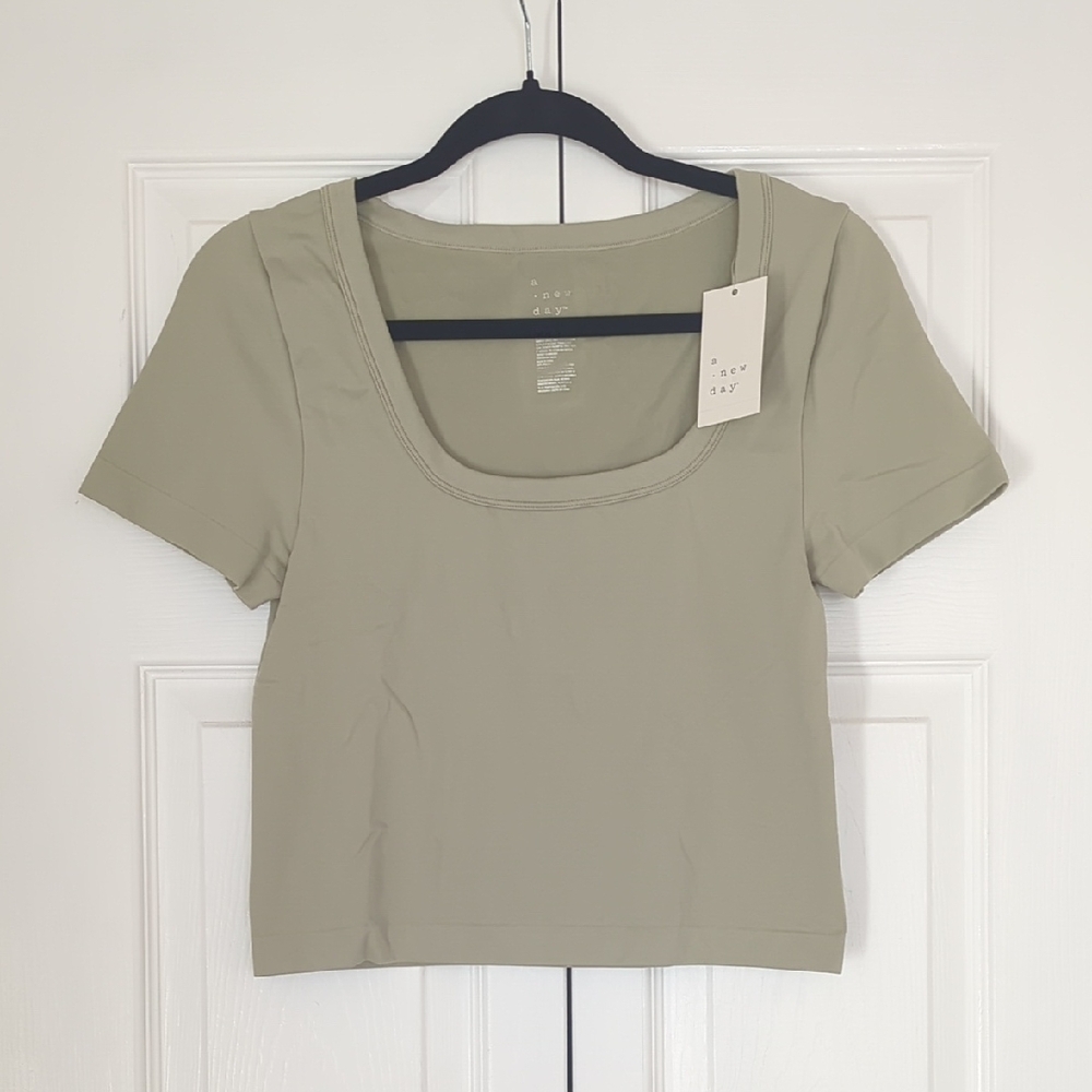 A New Day Sage Green Crop Top